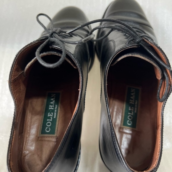 Cole Haan Mens Shoes Black Williams Cap Toe Oxford Leather Vibram Italy 7.5B - Picture 3 of 16
